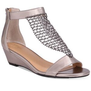 Thalia Sodi Gold-Tone Rhinestone Wedges 8.5